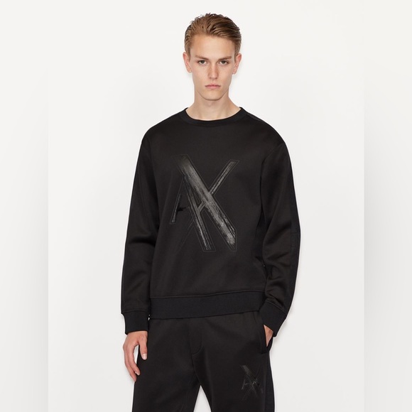 Armani Exchange OVERSIZED LOGO CREW NECK SWEATSHIRT - Picture 1 of 11